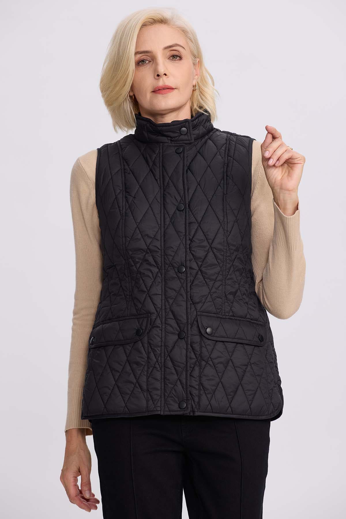 Parka Mujer Bolsillo Parche Negro