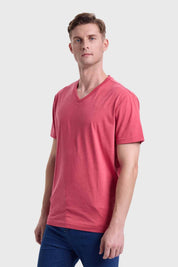 Polera Hombre Cuello V Básica Coral