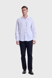Camisa Hombre Lino Blanco
