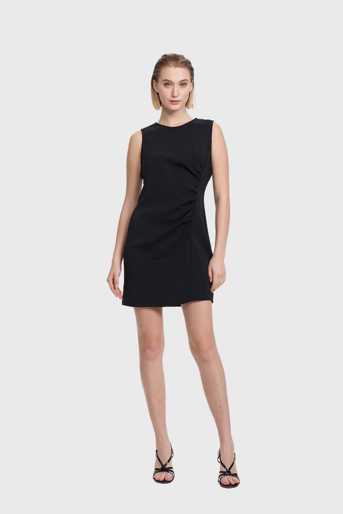 Vestido Mujer Corte Delantero Negro