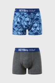 Boxer Niño Bipack Print Gris