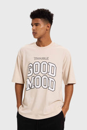 Polera Hombre Print College Beige