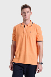 Polera Hombre Piqué Básica Naranjo