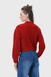 Sweater Mujer Chenille Rojo