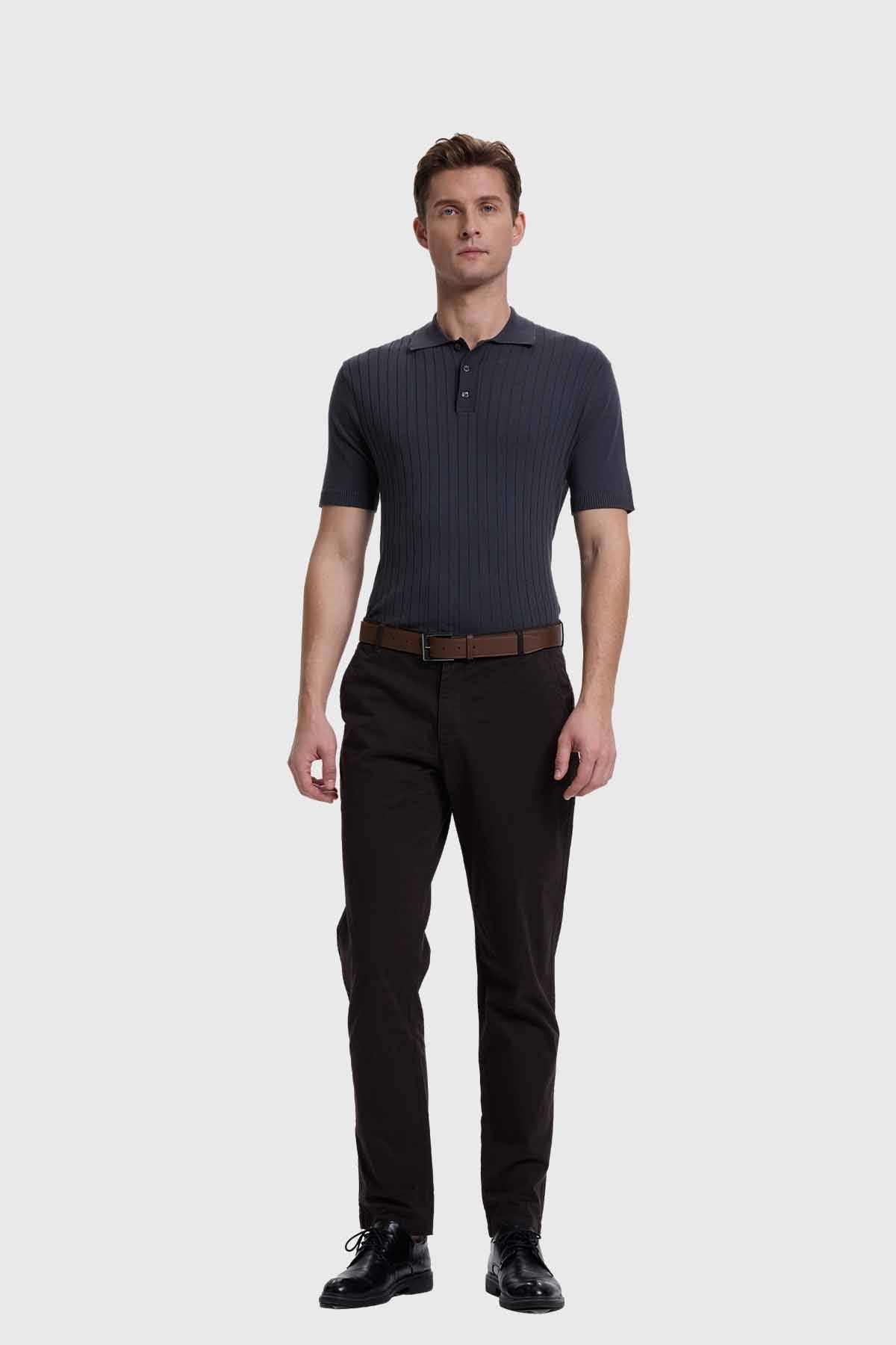 Pantalón Hombre Chino Cinturón Marengo