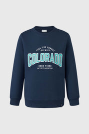 Polerón Niño Básico Con Print Azul