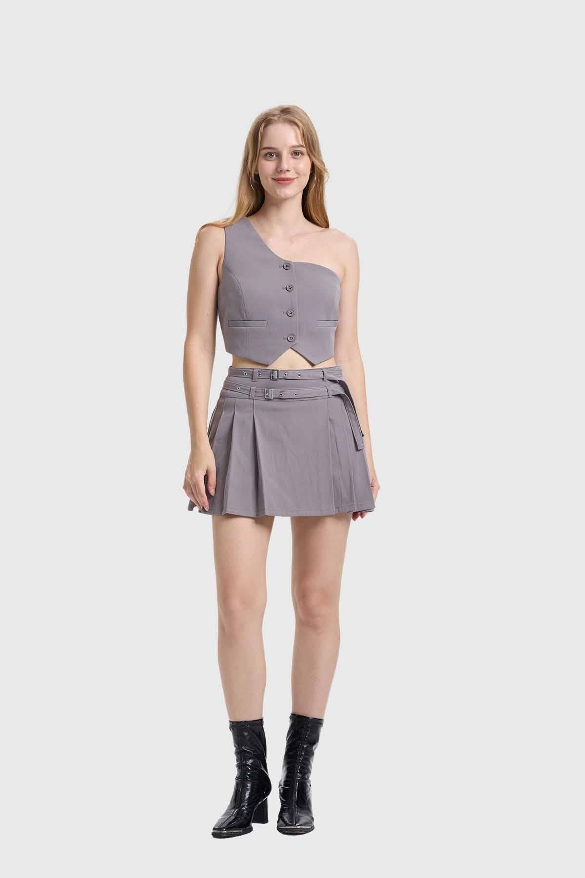Blusa Mujer Gillette Asimétrico Gris