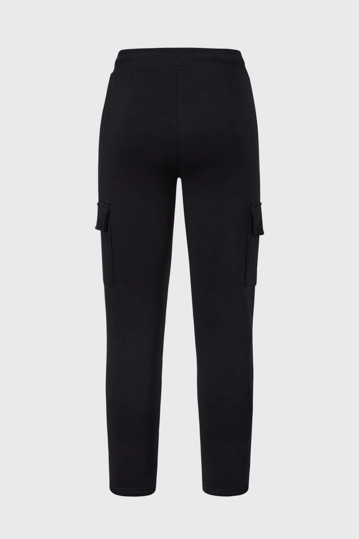 PANTALÓN BUZO NIÑO CARGO CON CIERRE NEGRO