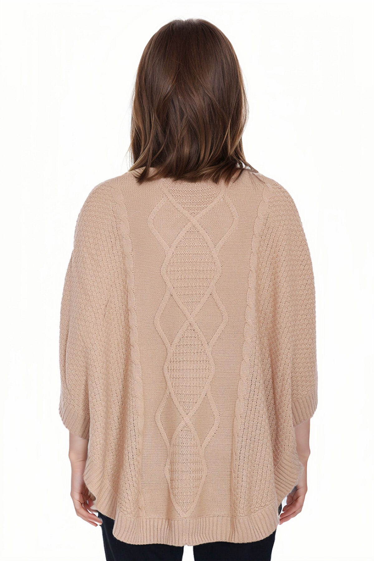 Sweater Mujer Poncho Beige