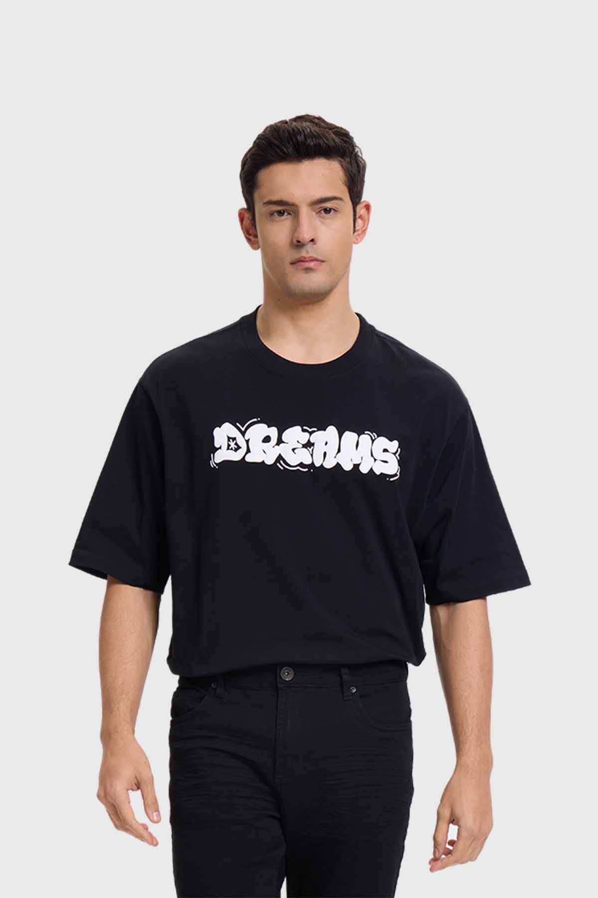 Polera Hombre Print Puff Negro
