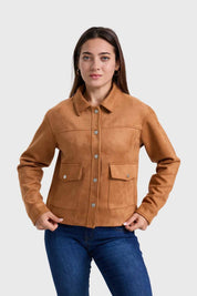 Chaqueta Mujer Corta Café