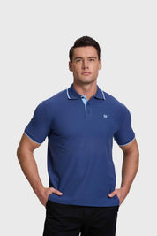 Polera Hombre Piqué Básica Azul