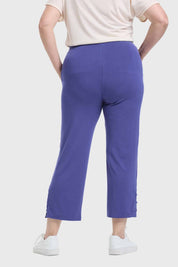 Pantalón Buzo Mujer Detalle Ojetillo Azul