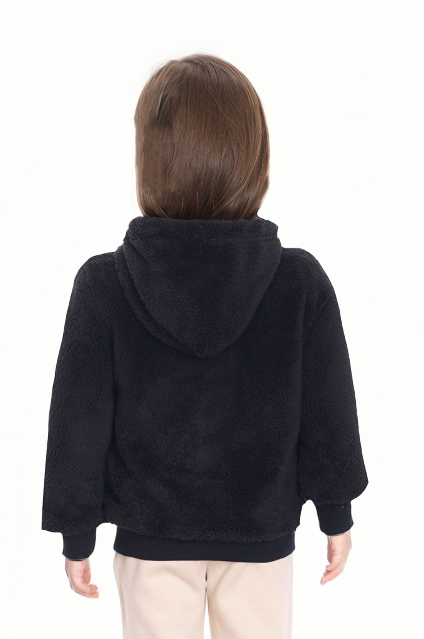 Polar Niña Peludo Pompón Negro