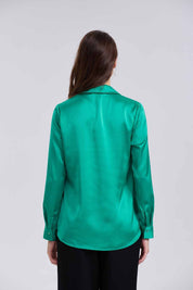 Blusa Mujer Satín Verde