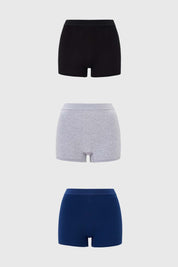 Calzón Mujer Short Tripack Azul