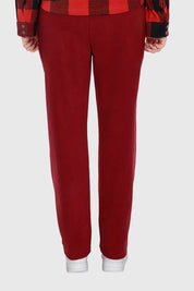 Pantalón Buzo Mujer Recto Micropolar Guinda