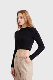 Sweater Mujer Crop Negro