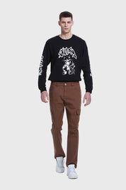 Jeans Hombre Slim Cargo Café