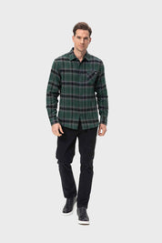 Camisa Hombre Cuadros Verde