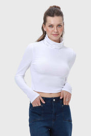 Polera Mujer Rib Blanco