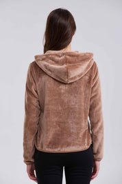 Polar Mujer Peludo Con Bolsillo Chocolate