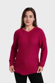Sweater Mujer Listado Fucsia