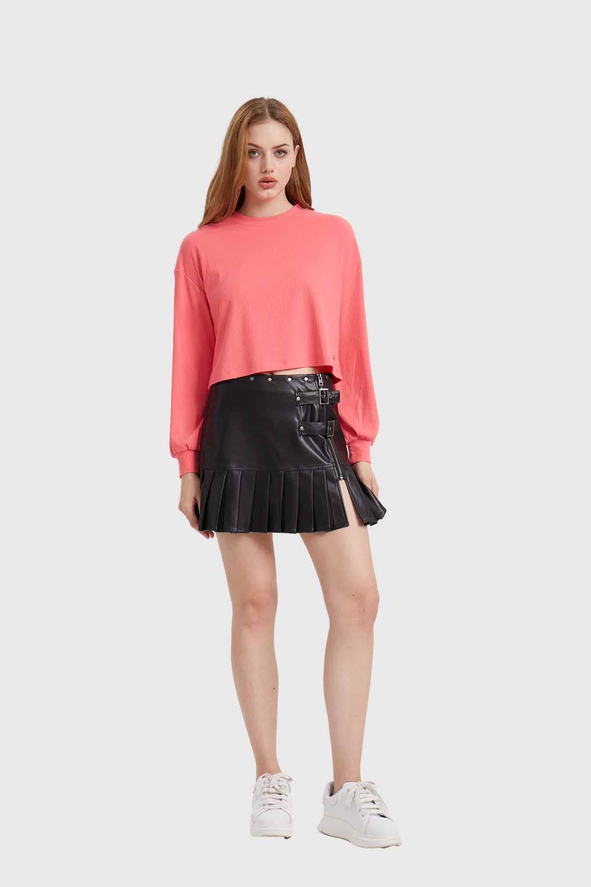 Sweater Mujer Crop Coral