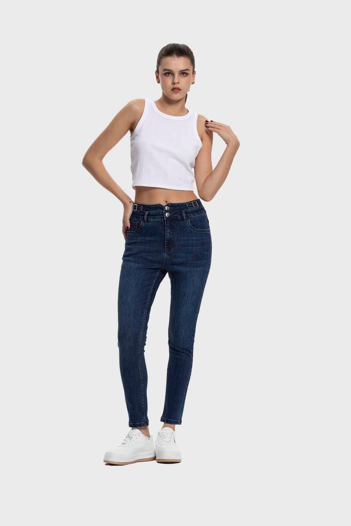Jeans Mujer Skinny Ajuste Azul