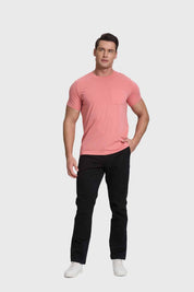 Polera Hombre Básica Con Bolsillo Coral