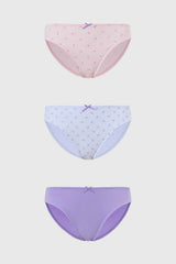Calzón Mujer Tripack Bikini Algodón Palo Rosa