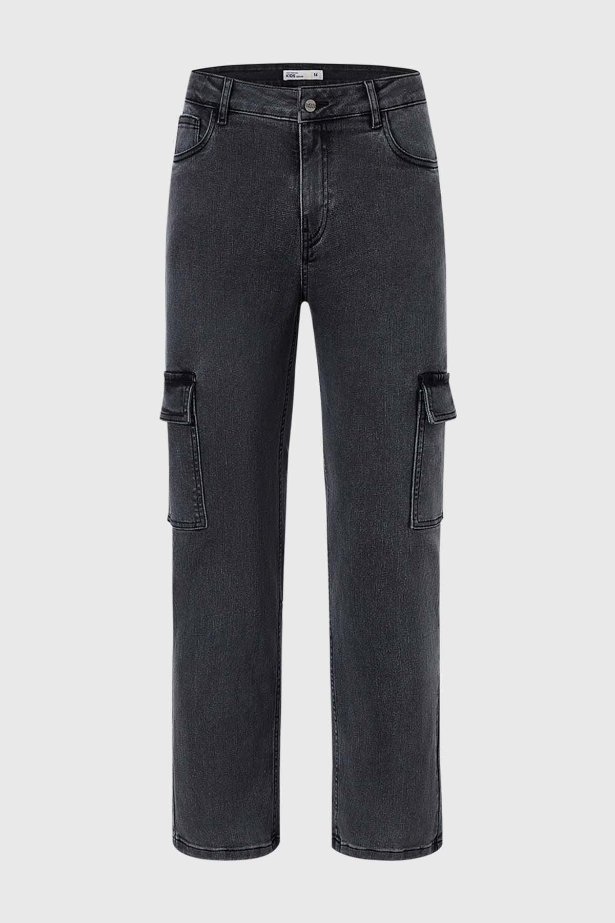 Jeans Niño Cargo Calce Recto Gris
