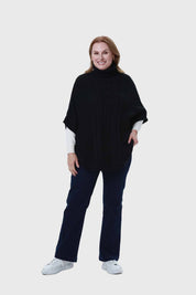 Sweater Mujer Poncho Negro
