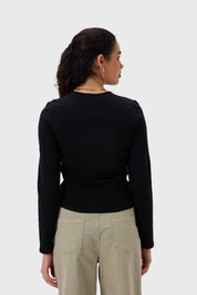 Polera Mujer Recogido Delantero Negro
