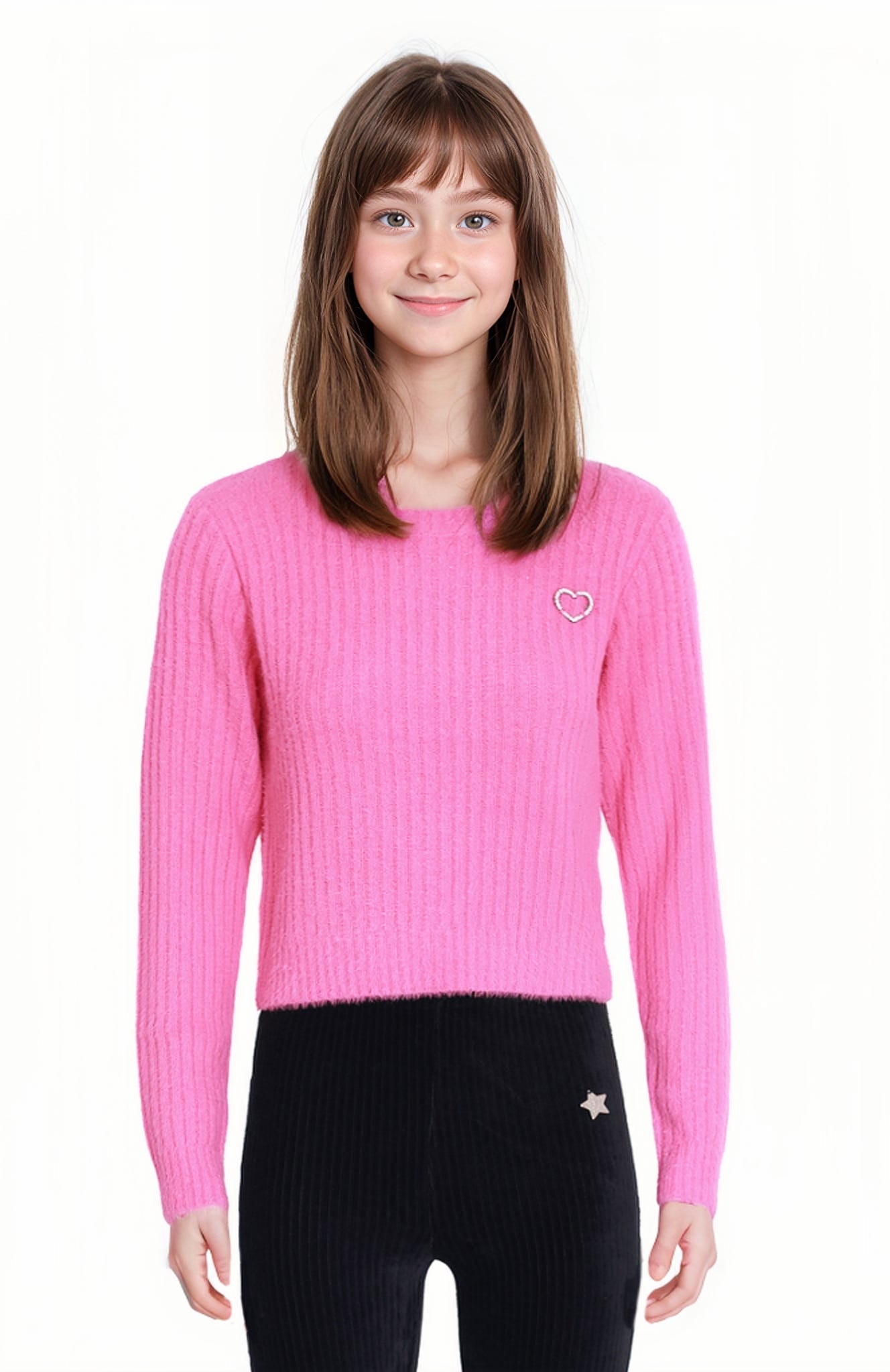Sweater Niña Peludo Fucsia