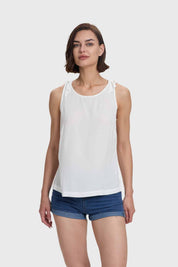 Blusa Mujer Aplicación Nudo Pabilo Crudo