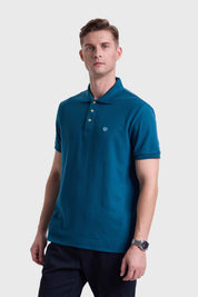 Polera Hombre Piqué Básica Turquesa