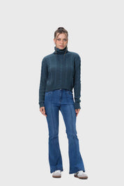 Sweater Mujer Trenzado Verde