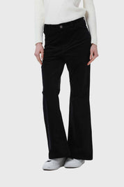 Pantalón Mujer Flare Push Cotelé Negro