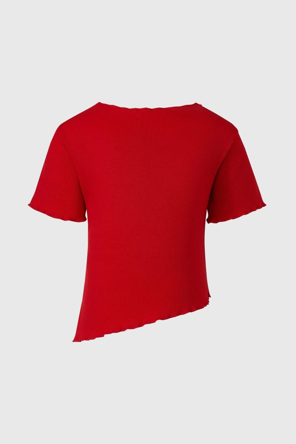Polera Niña Rib Print Rojo