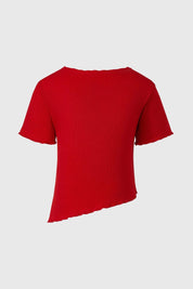 Polera Niña Rib Print Rojo