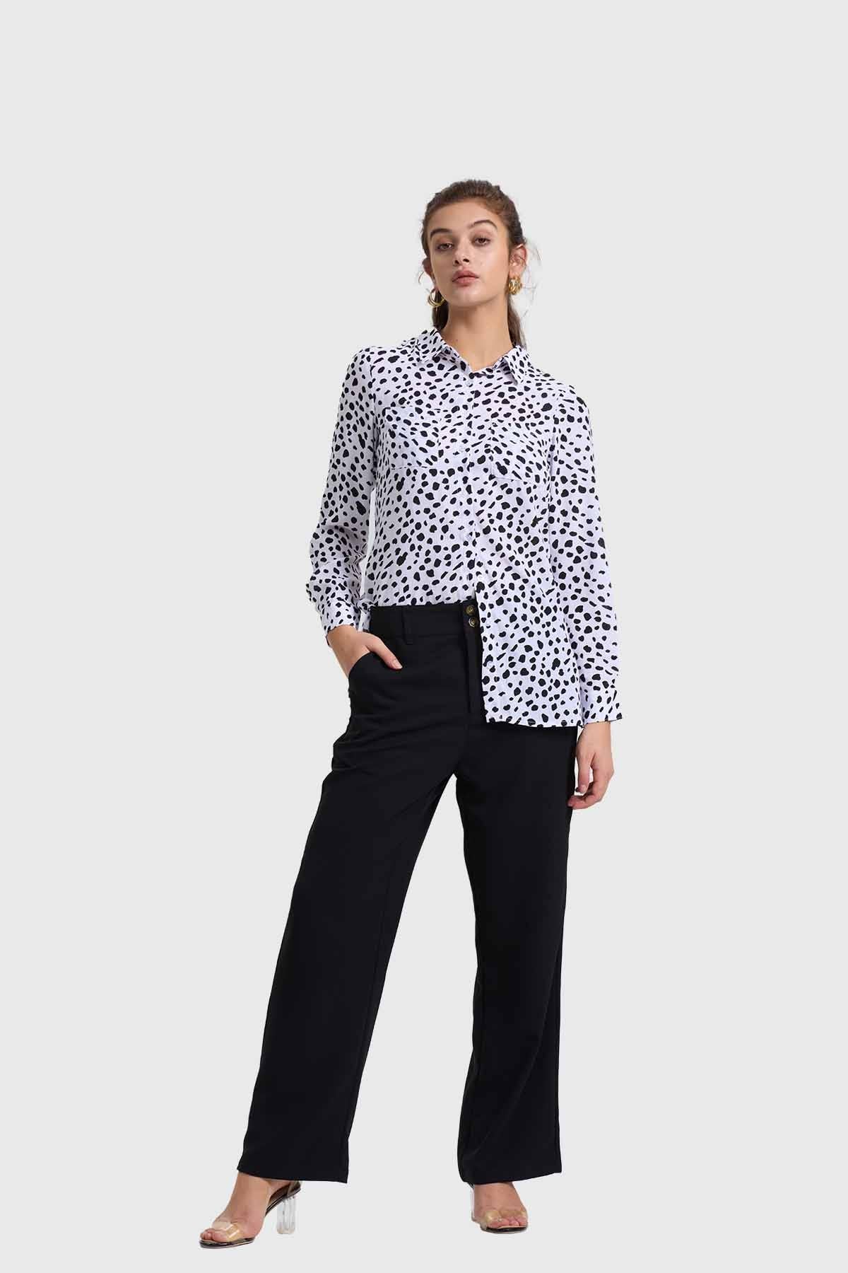 Pantalón Mujer Semi Recto Negro