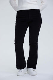 Pantalón Mujer Flare Cotelé Negro