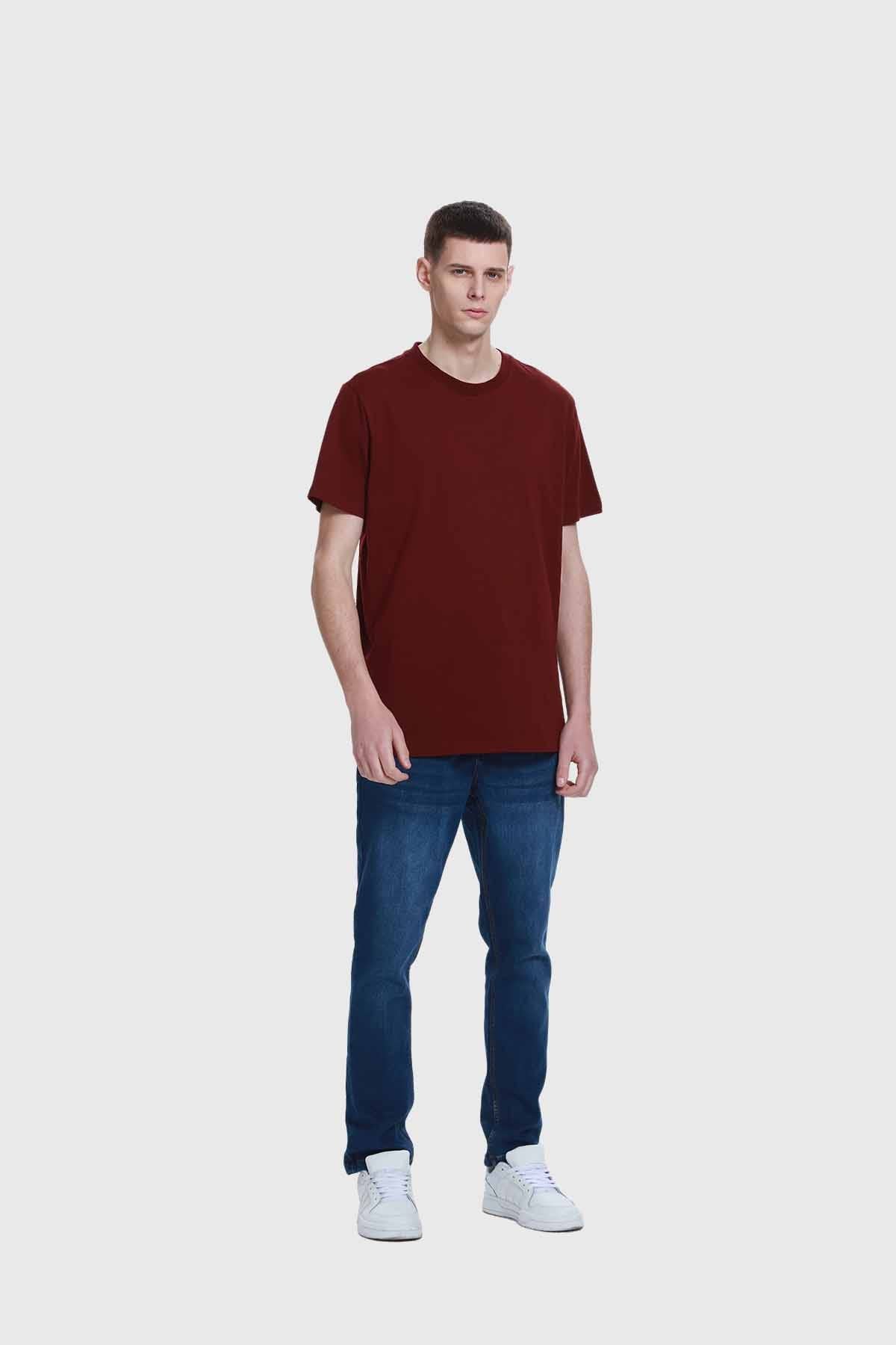 Polera Hombre Long Fit Básica Burdeo
