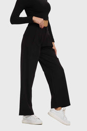 Pantalón Mujer Sastre Pinzas Triple Negro