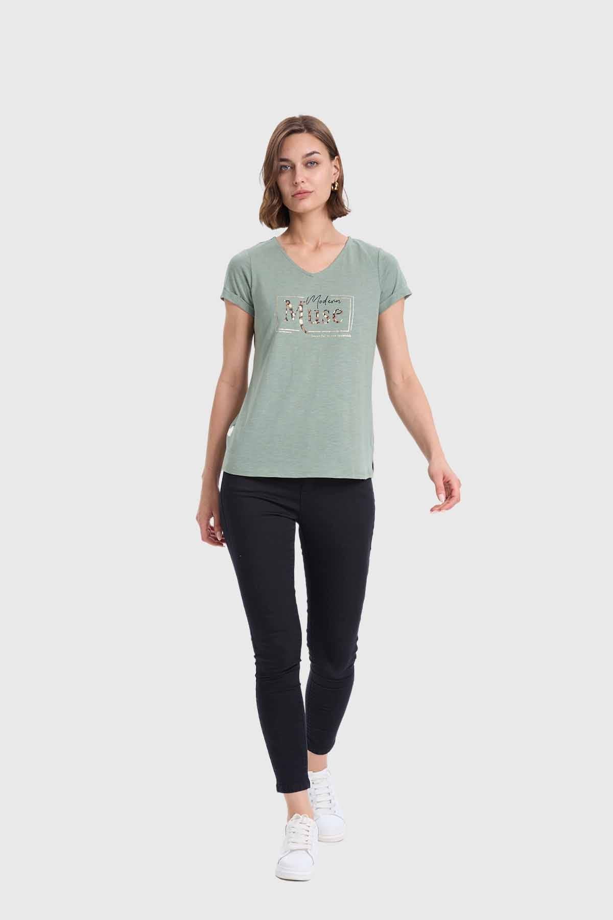 Polera Mujer Print Verde