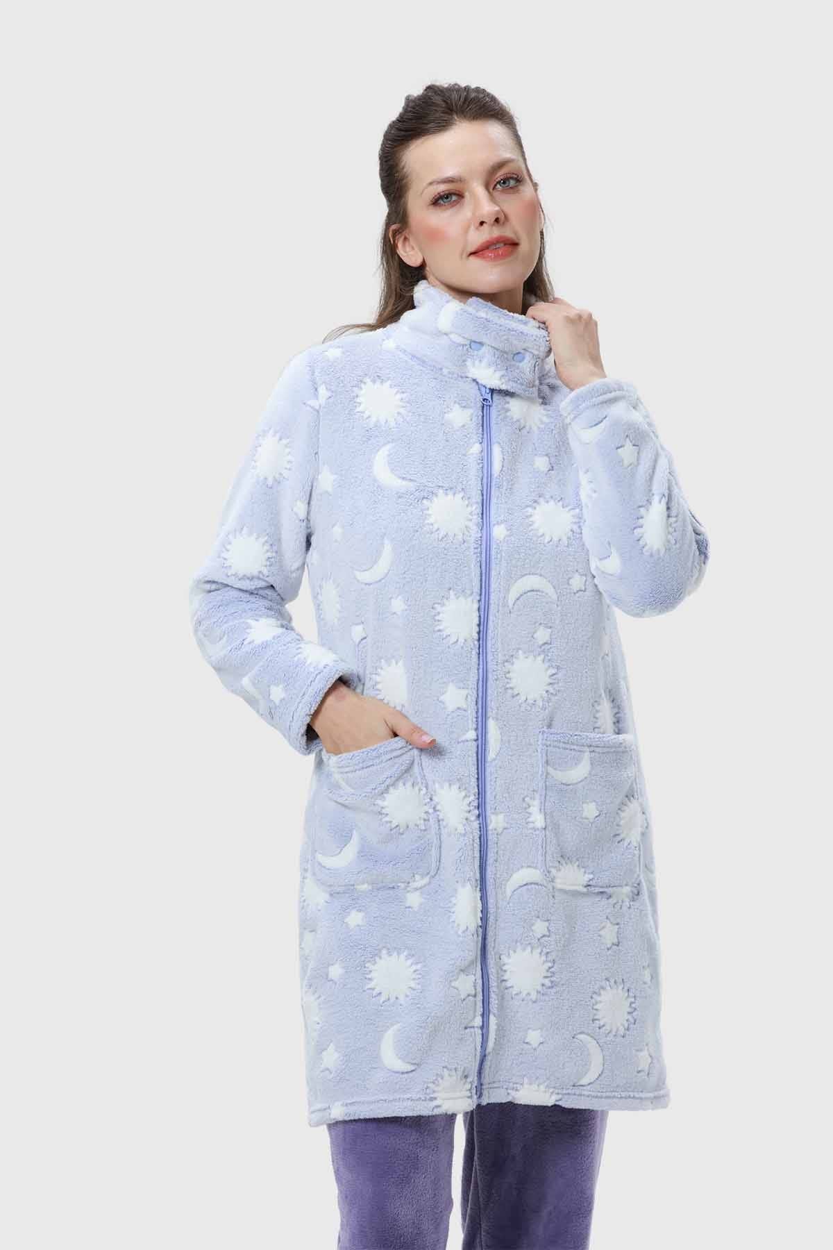 Bata Mujer Polar Lavanda
