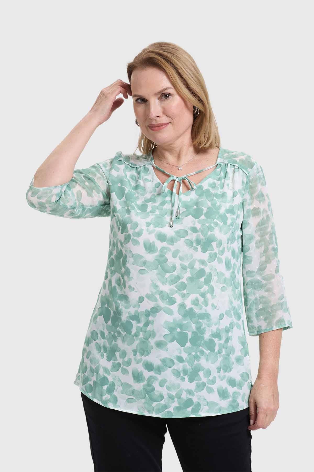 Blusa Mujer Cuello V Verde