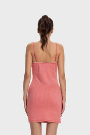 Vestido Mujer Corto Vichy Rojo