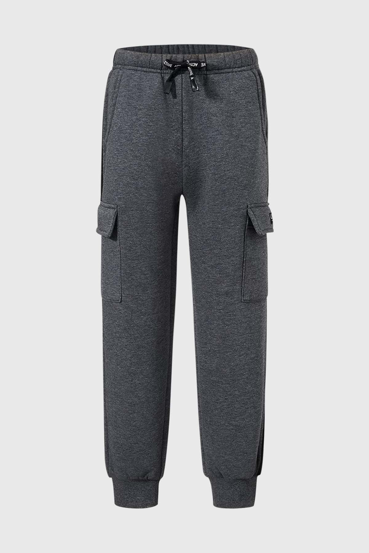 Pantalón Buzo Niño Jogger Cargo Gris
